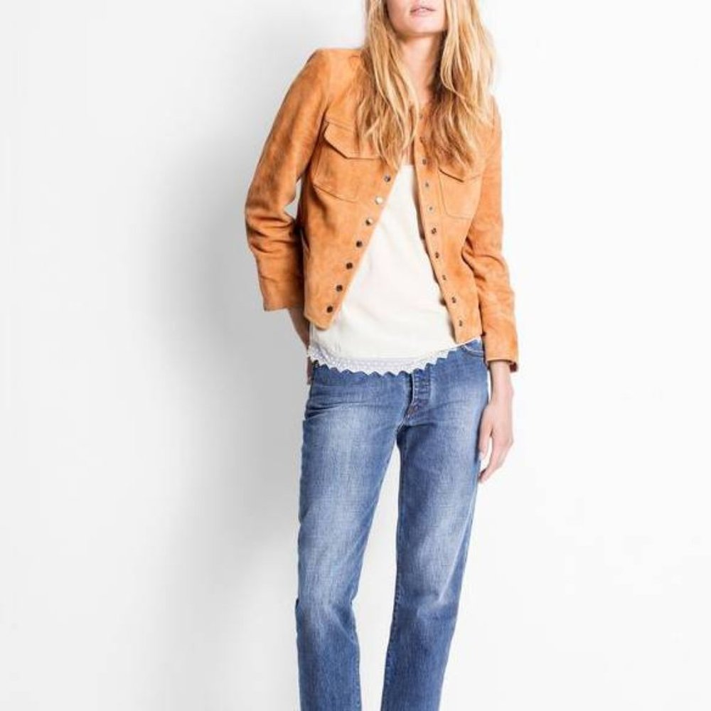 Zadig & Voltaire Lam Suede Camel Jacket